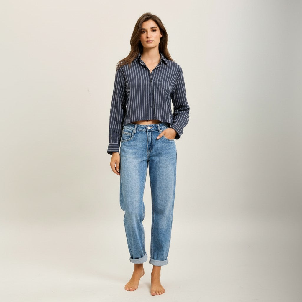 blauwe jeansbroek