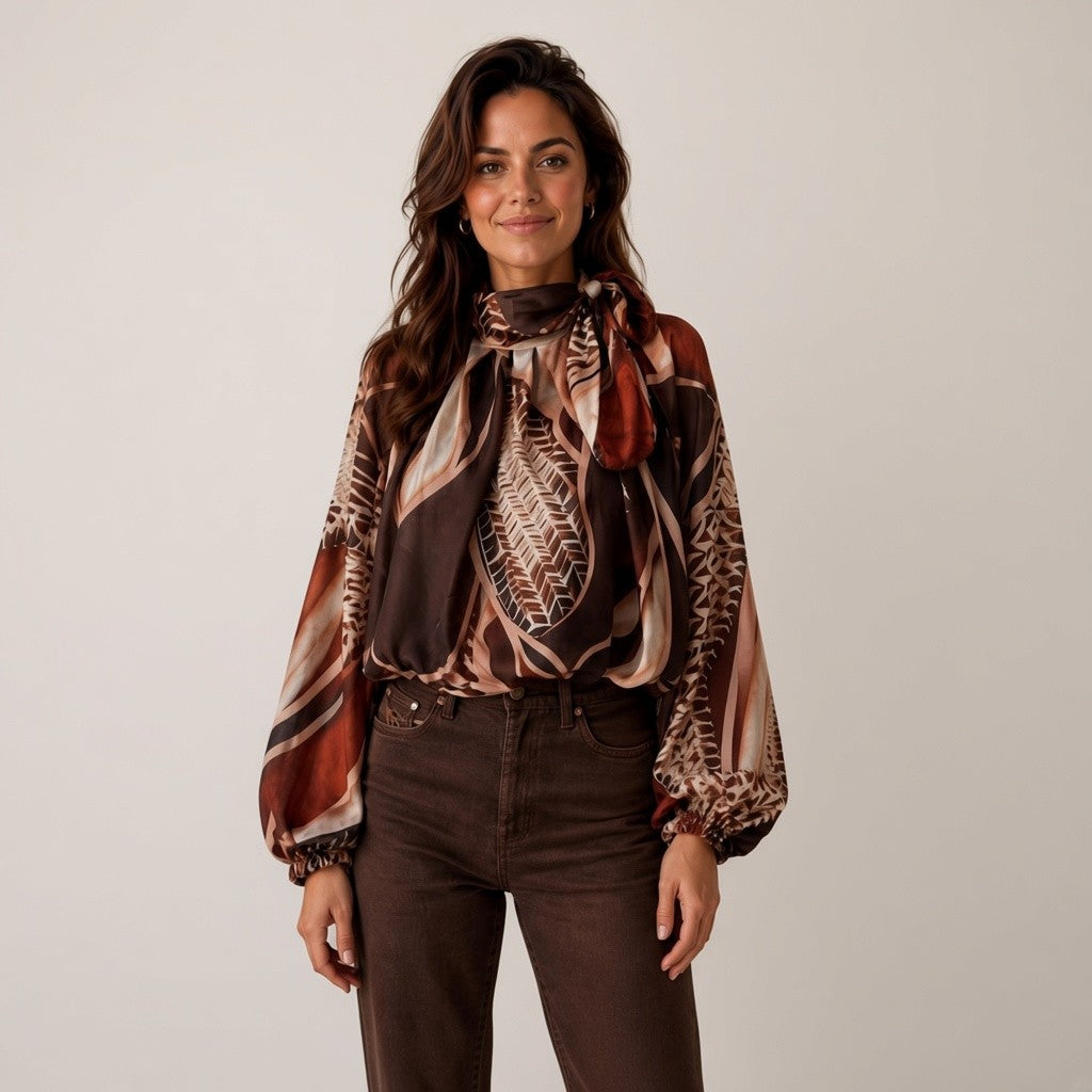 bruine blouse