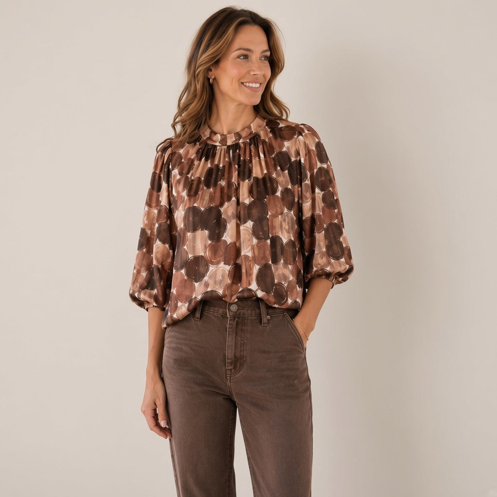 bruine blouse