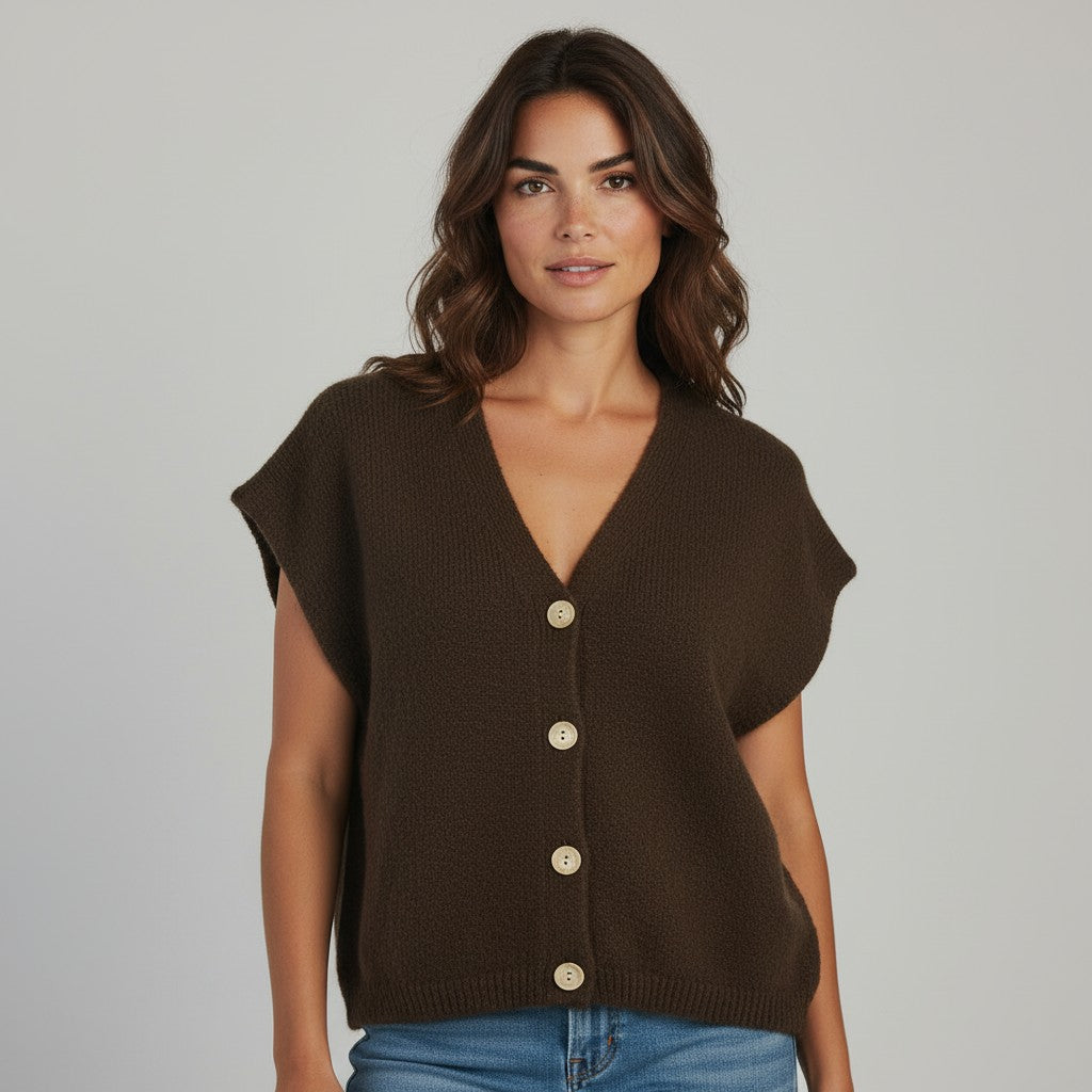 donkerbruine gilet