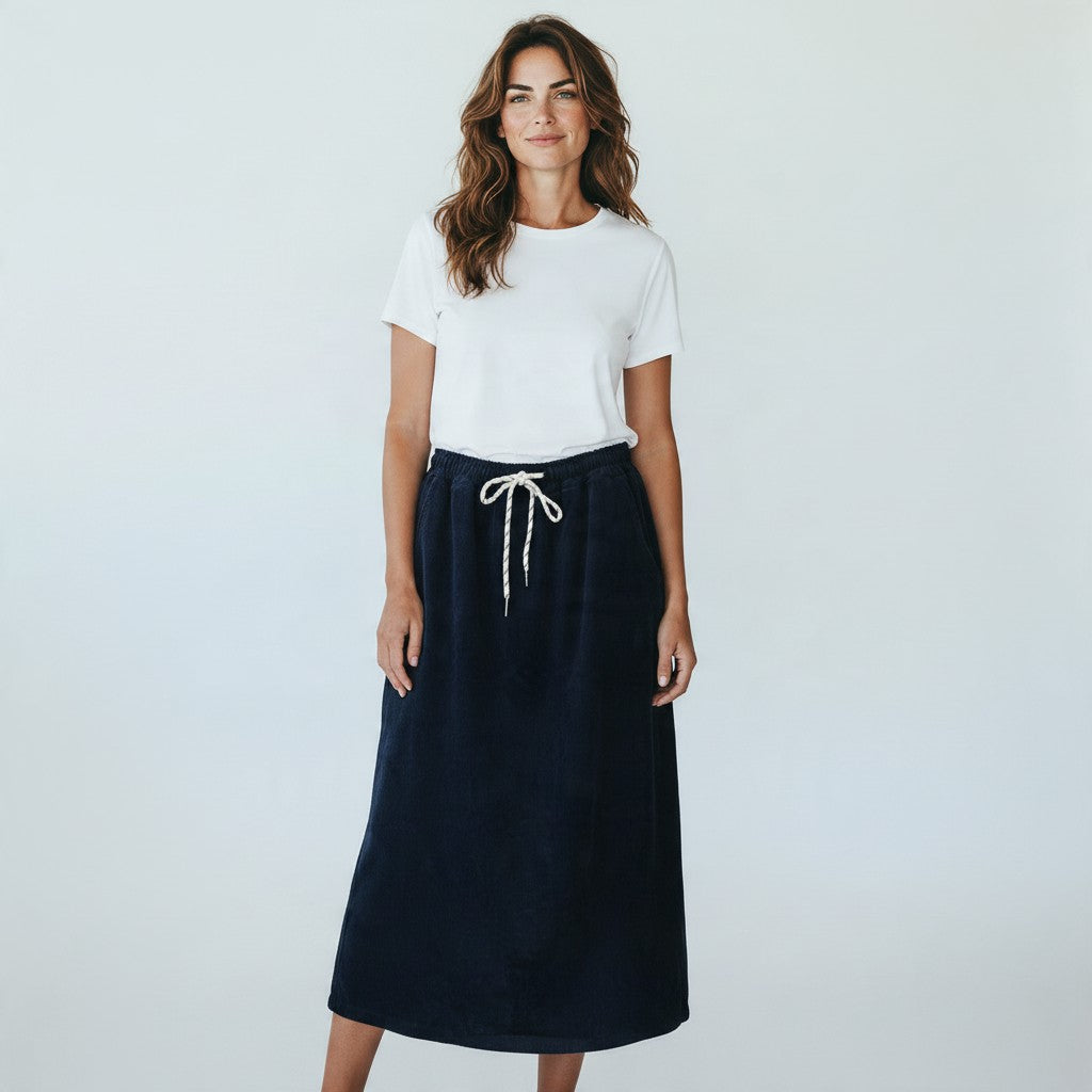 donkerblauwe lange rok