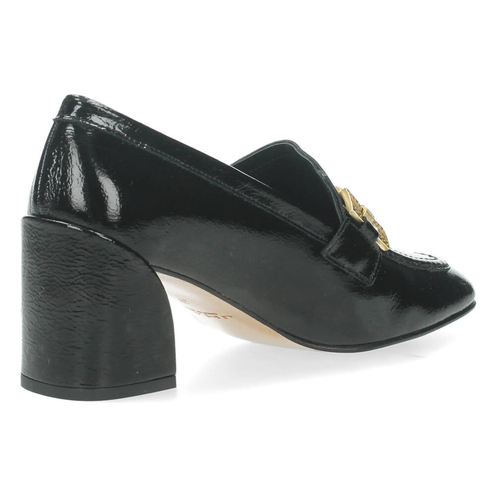 Zwarte mocassins op hak