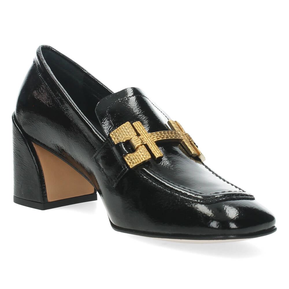 Zwarte mocassins op hak