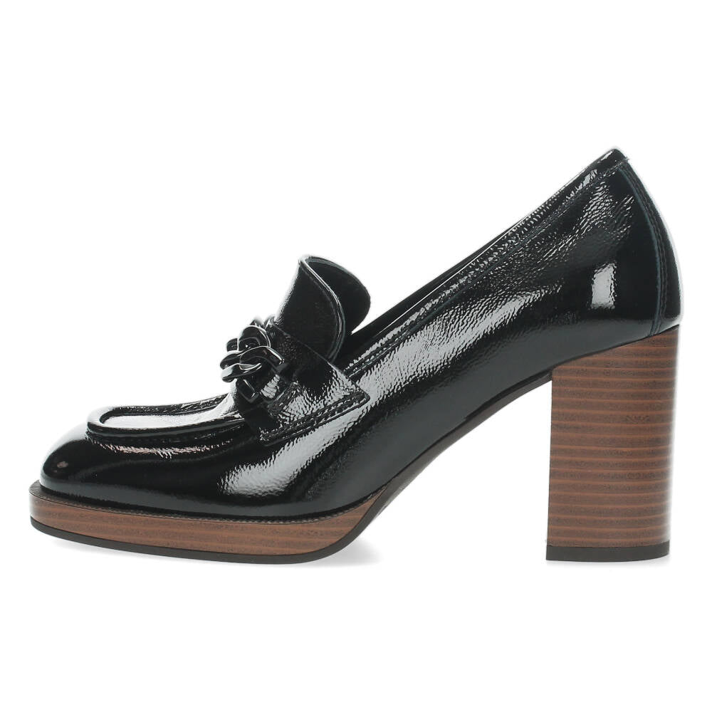 Zwarte mocassins met hak