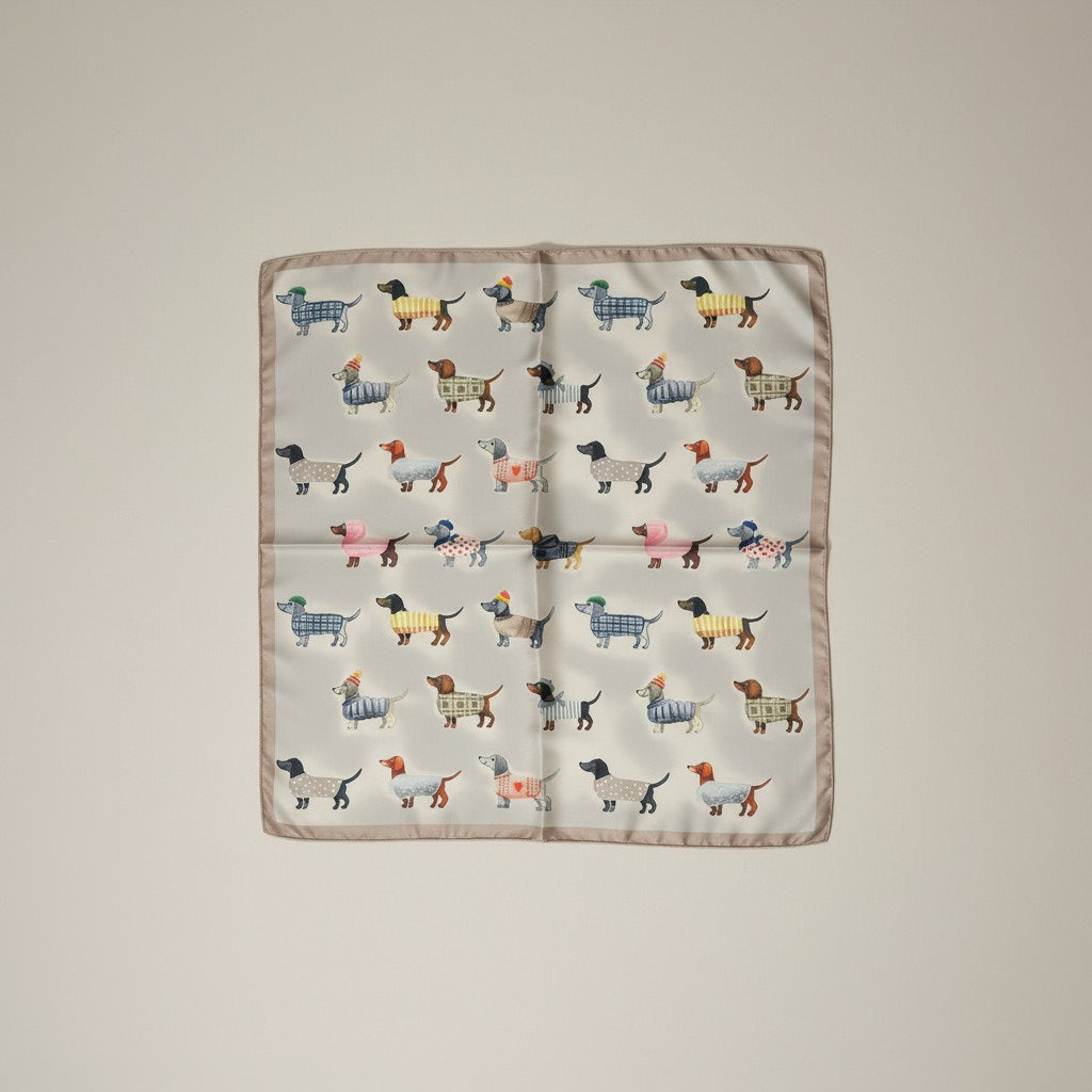 Beige sjaal met hondjes