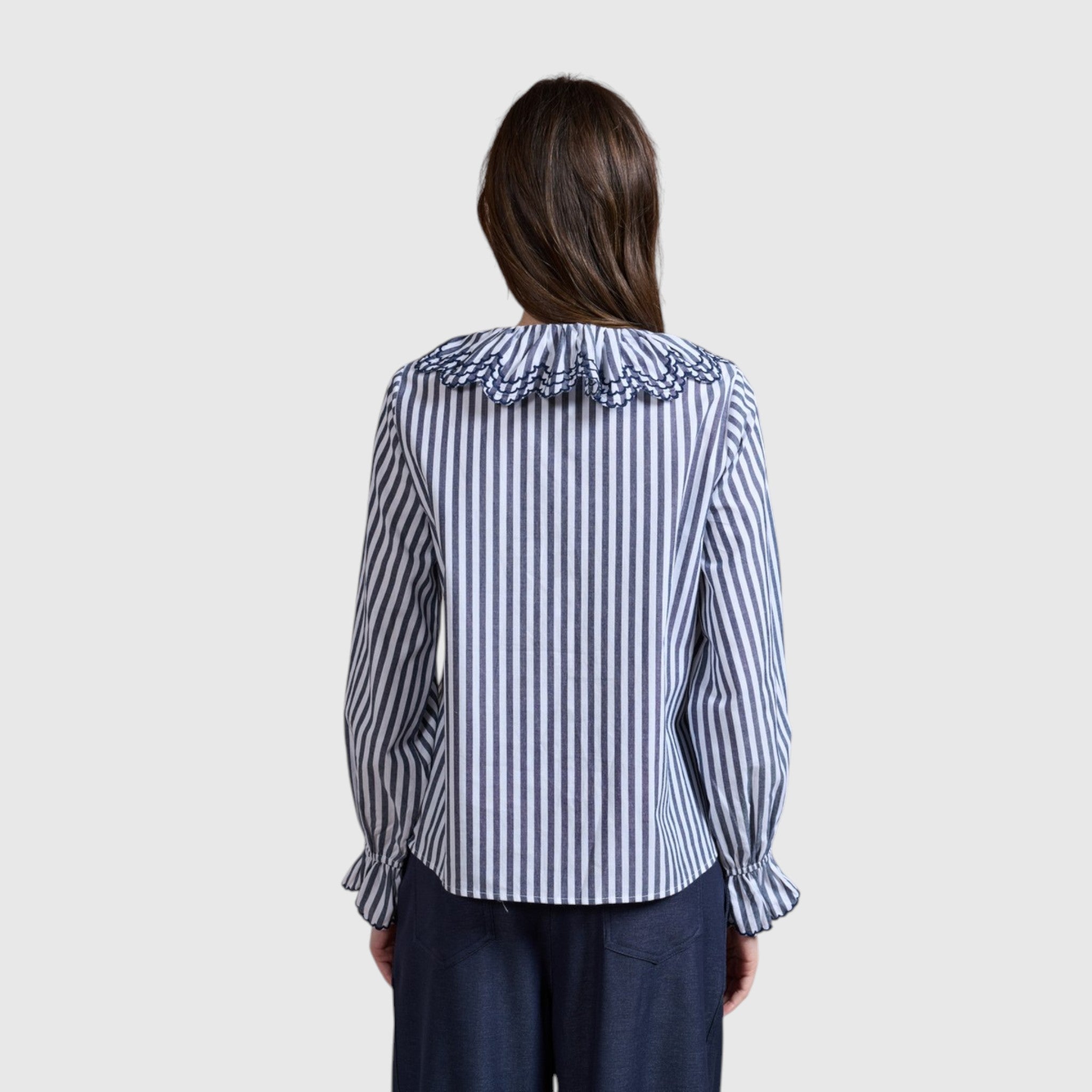 blauwe blouse