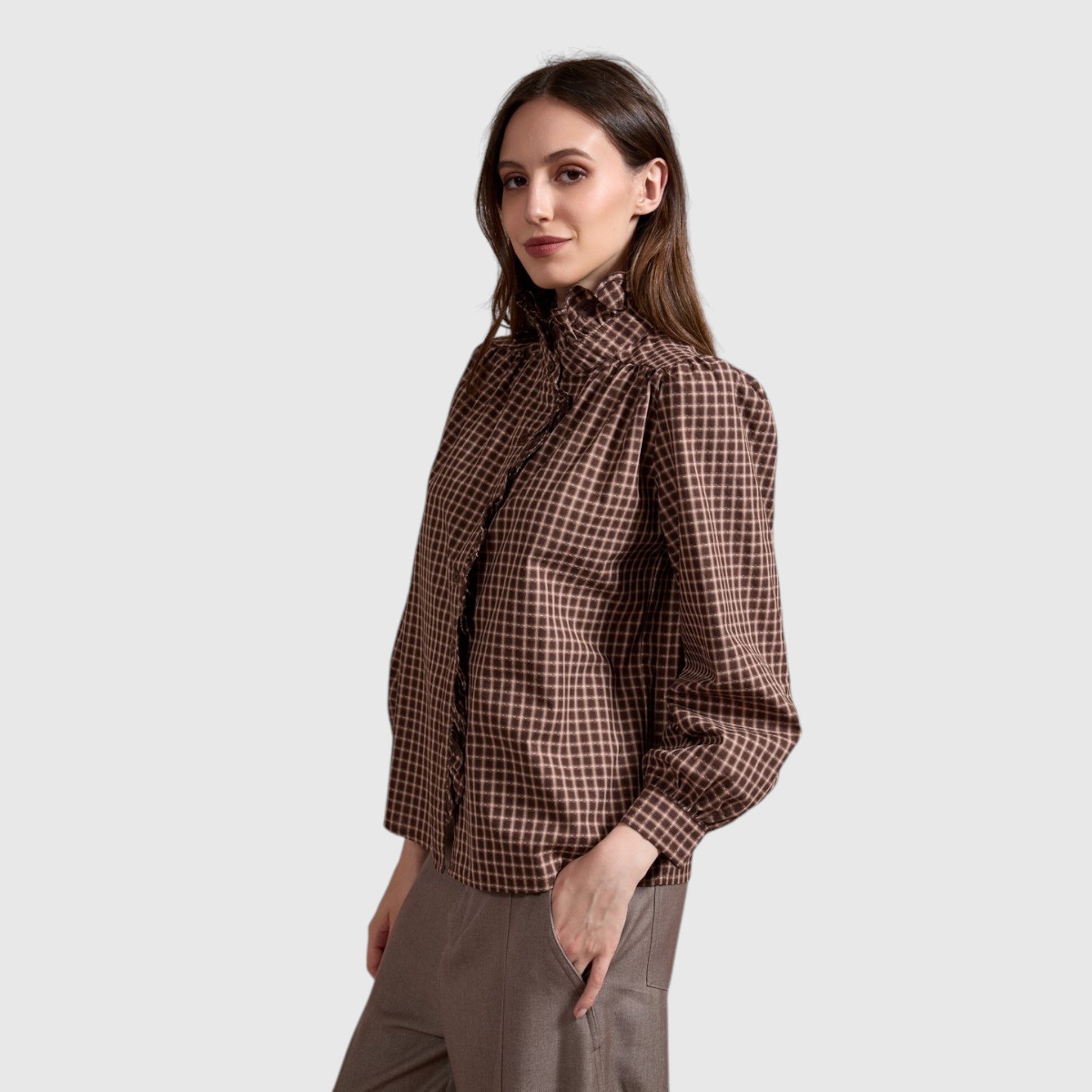 donkerbruine blouse