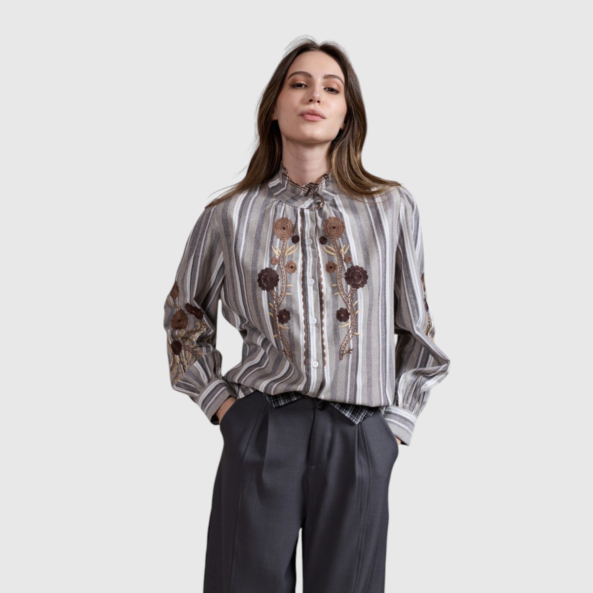bruine blouse