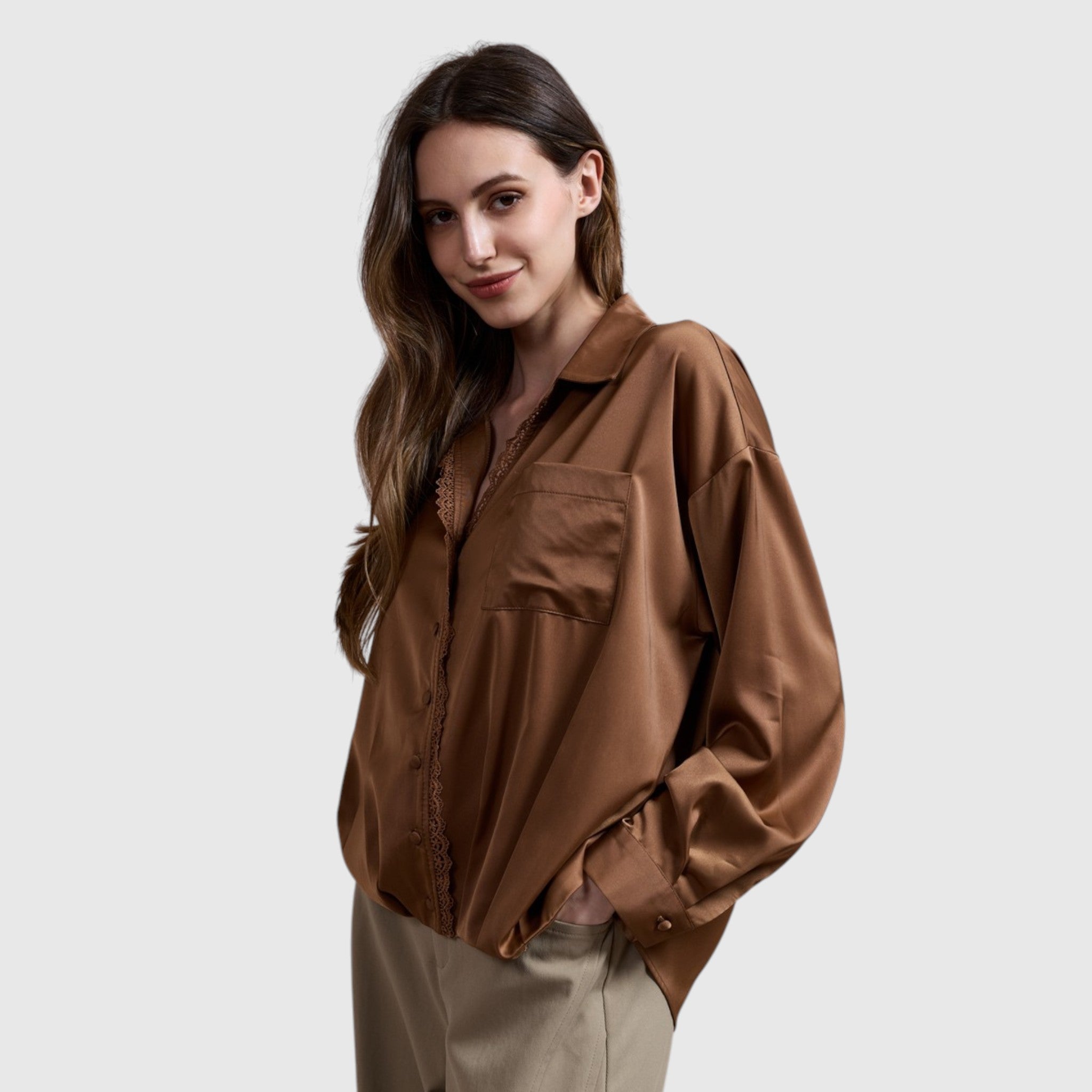 bruine blouse