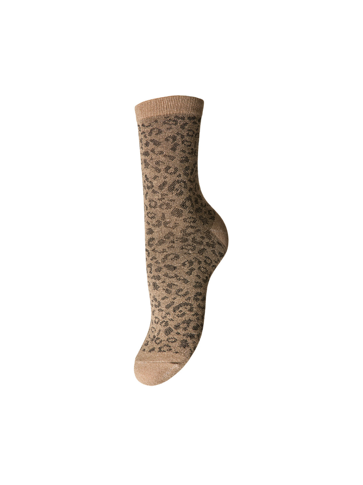 bruine glitterkousen met panterprint