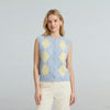 blauwe gilet