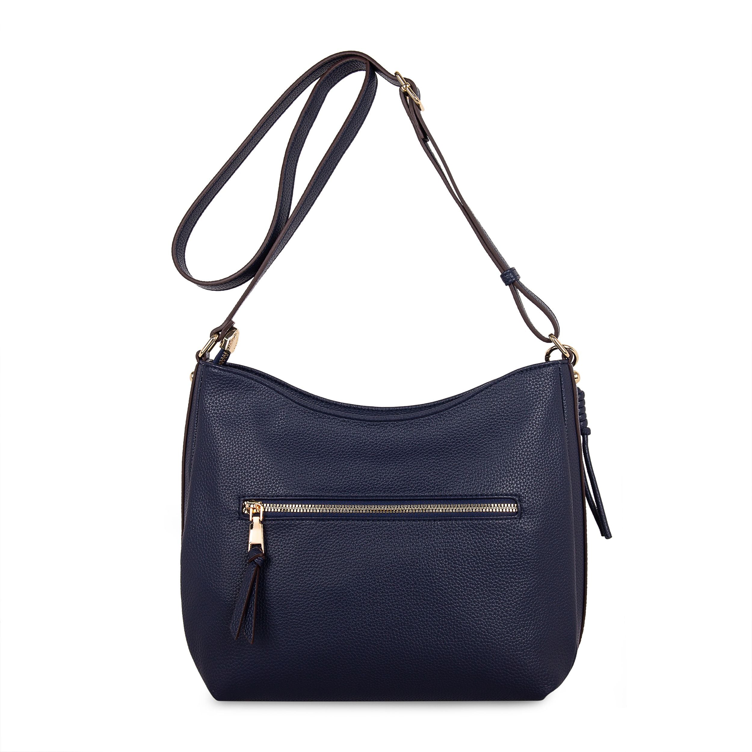 blauwe handtas