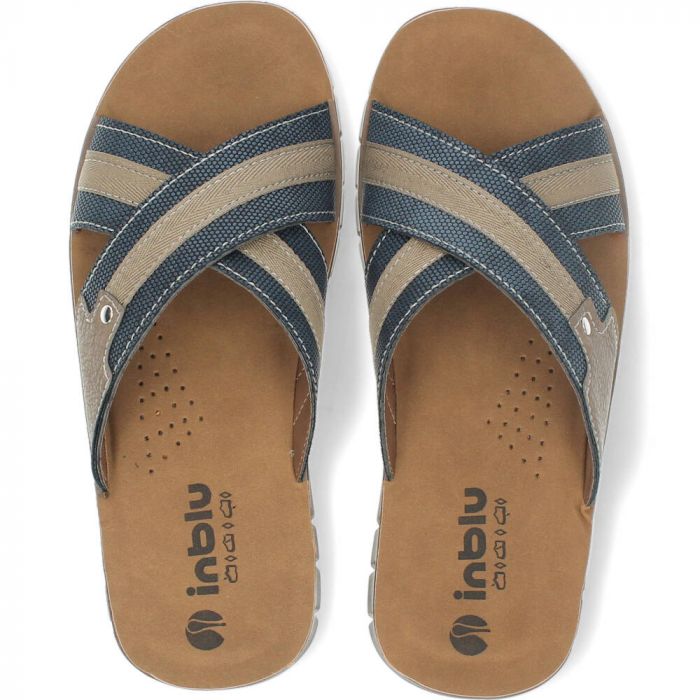 Blauwe slippers van Inblu | BENT.be