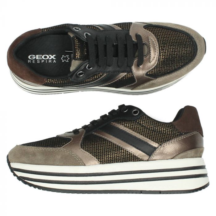 Bronzen sneakers Kency van Geox | BENT.be