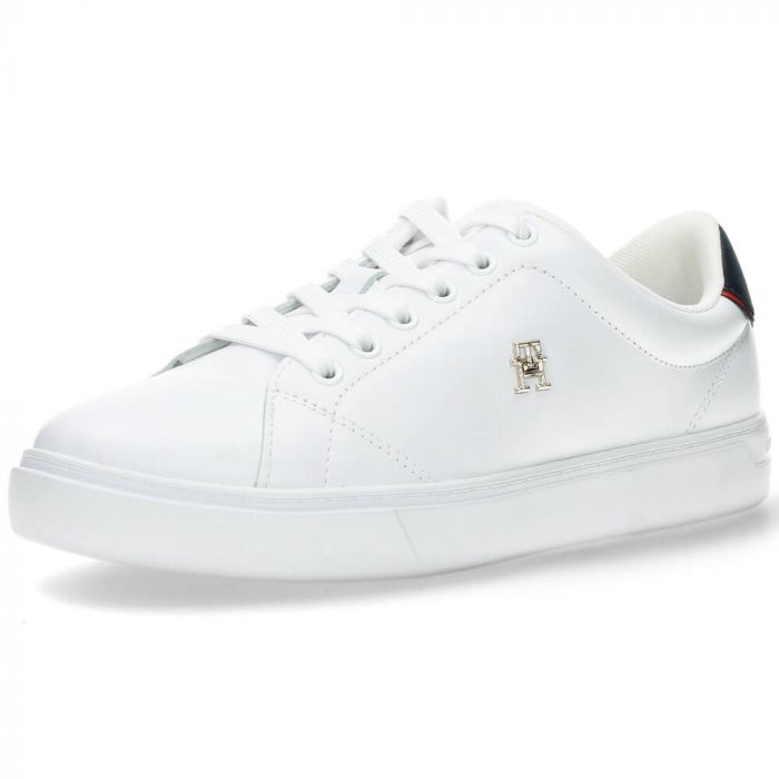 Witte sneakers Elevated Essential Court van Tommy Hilfiger | BENT.be