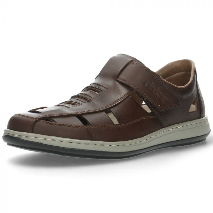 Bruine schoenen met velcro van Rieker | BENT.be