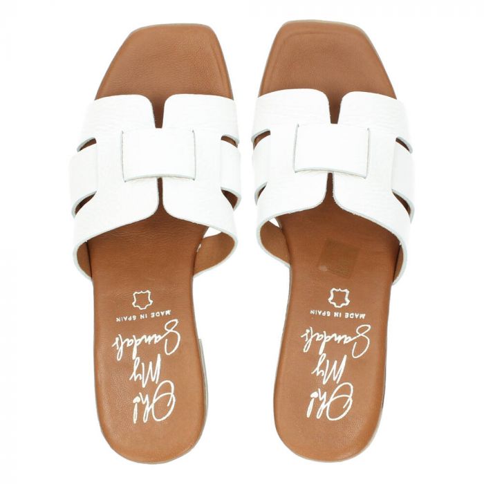 Witte slippers met hak van My Sandals | BENT.be