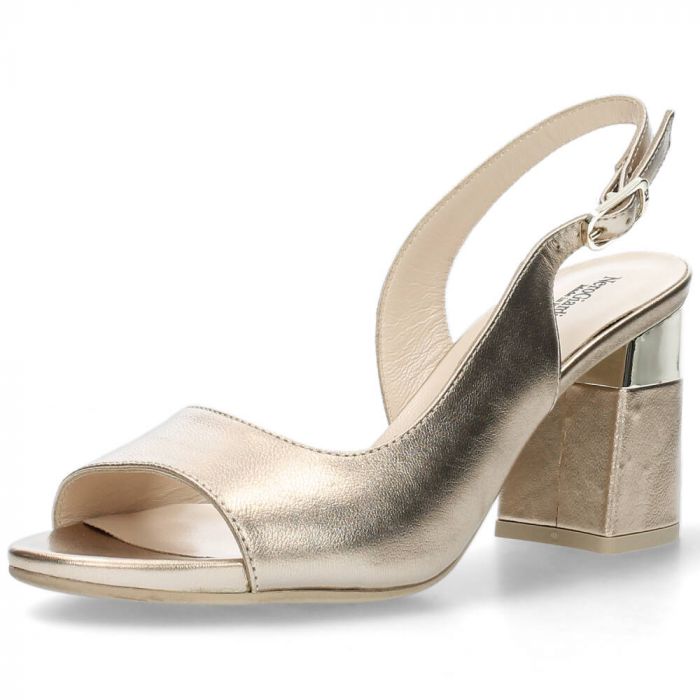 Metallic gouden sandalen met hak van NeroGiardini | BENT.be