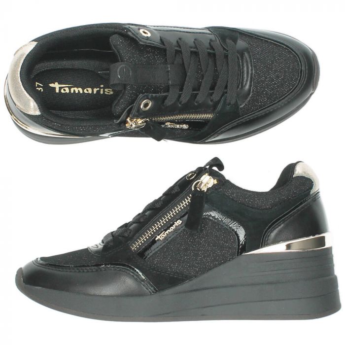 Zwarte sneakers van Tamaris | BENT.be